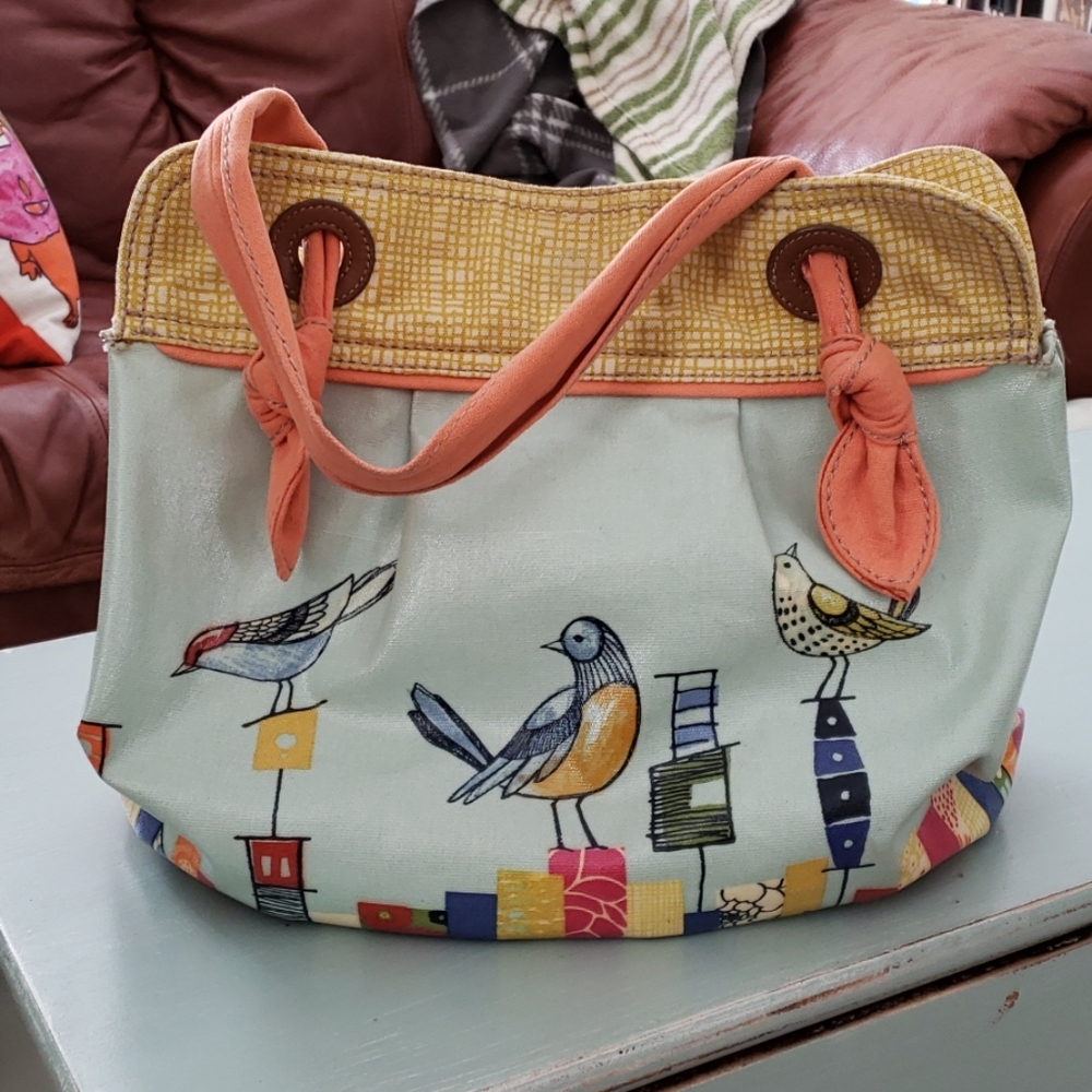 Fossil City Birds Coated Canvas Shoulder Bag